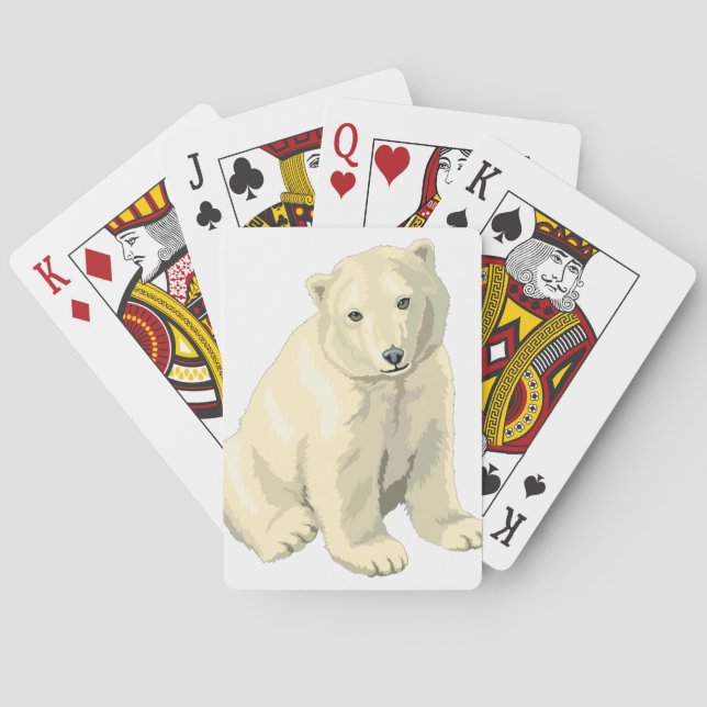 Cuddly  Polar Bear Poker Cards (Back)