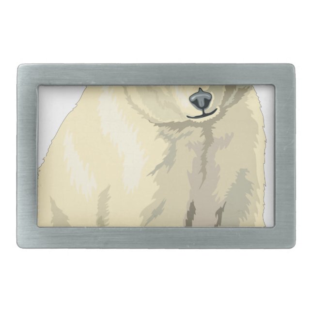 Cuddly  Polar Bear Rectangular Belt Buckle (Front)