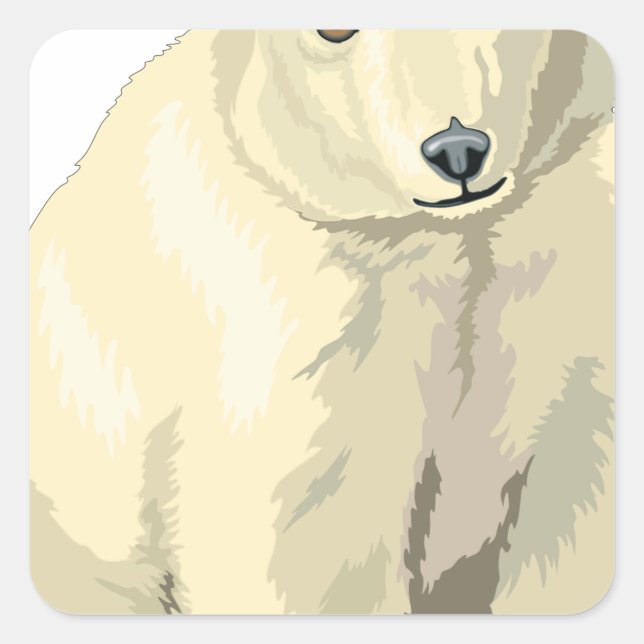 Cuddly  Polar Bear Square Sticker (Front)