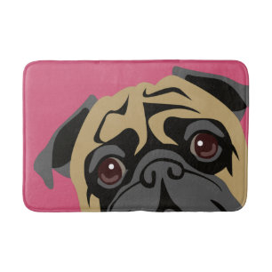 Cuddly Pug Bathroom Mat