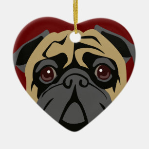Cuddly Pug Ceramic Ornament