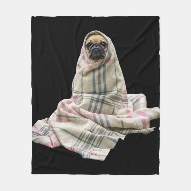 Cuddly Pug in a Blanket (Front)