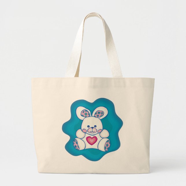 Cuddly Rabbit Large Tote Bag (Front)