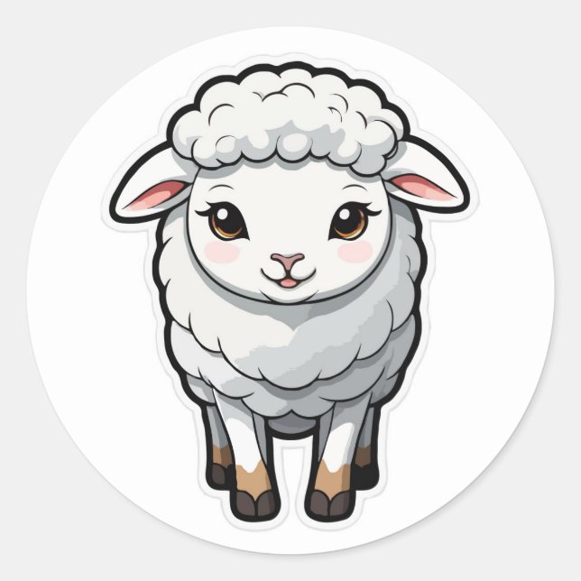 Cuddly Sheep Sticker - A Gentle and Fluffy Friend (Front)