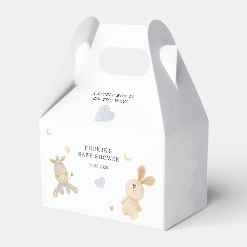 Cuddly Toys Pastel Blue Cute Baby Shower Favor Boxes