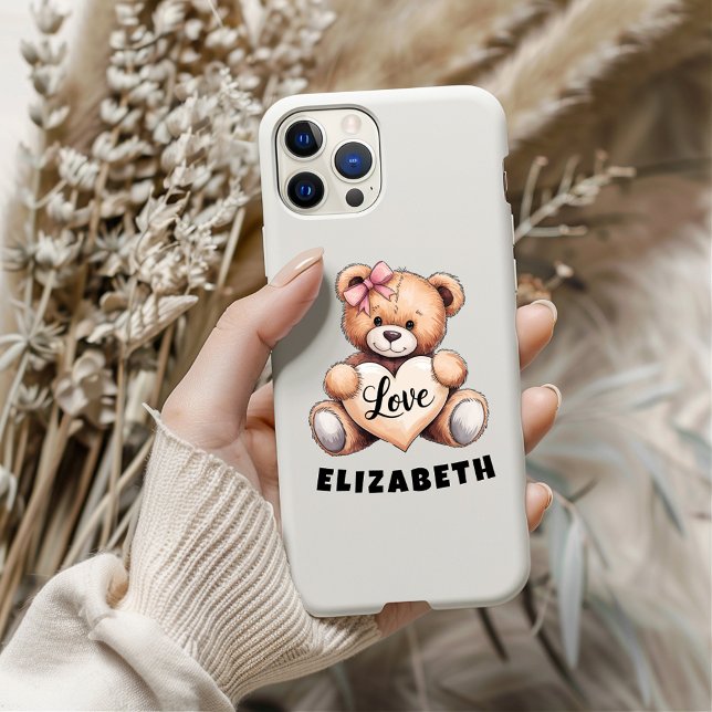 Cuddly Valentine’s Day Cute Bear Customized Case-Mate iPhone Case (Creator Uploaded)