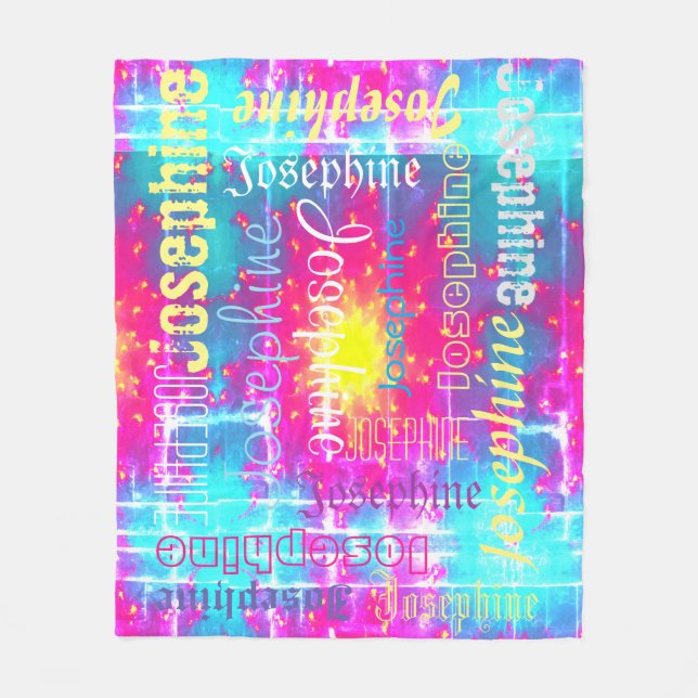 Cuddly Warm Colorful fleece Personalized Name Blanket (Front)