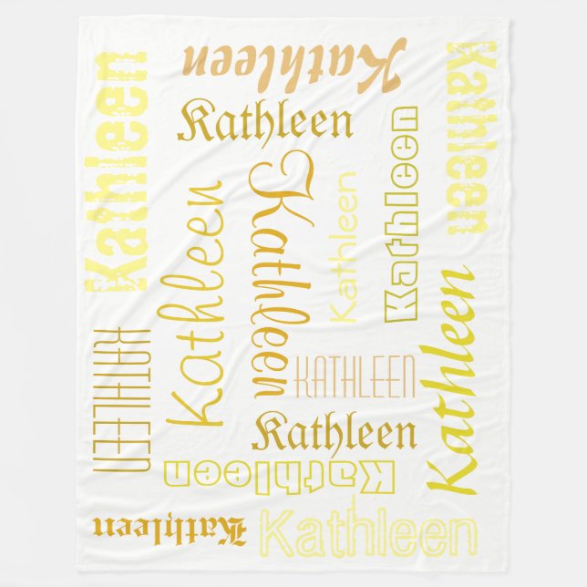 Cuddly Warm fleece Personalized Name Blanket (Front)