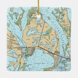 Cudjoe Key Sailing Chart Ceramic Ornament