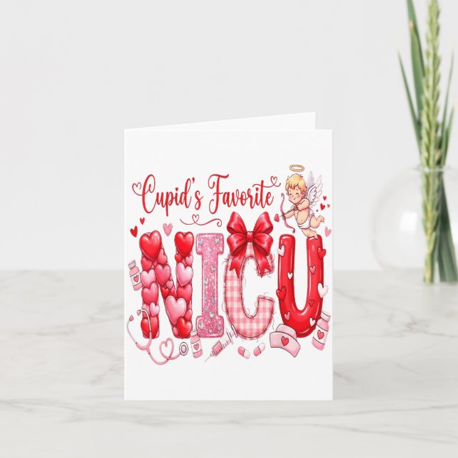 Cuds Favorite Nurse Nicu Valentines Day Shirt Nurs Card (Front)