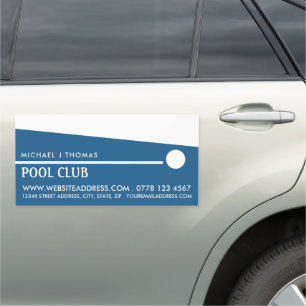 Cue Ball, Pool & Snooker Club Car Magnet