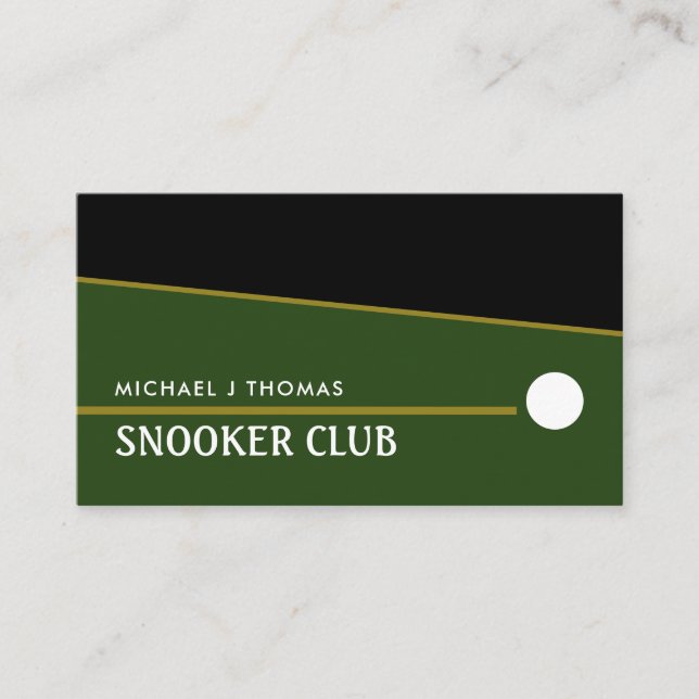 Cue Ball, Snooker Club, Pool/Snooker Player Business Card (Front)