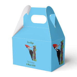 Cue funny Pileated woodpecker cartoon illustration Favor Boxes