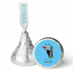 Cue funny Pileated woodpecker cartoon illustration Hershey®'s Kisses®