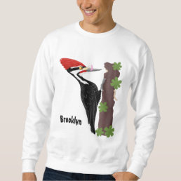 Cue funny Pileated woodpecker cartoon illustration Sweatshirt