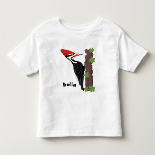 Cue funny Pileated woodpecker cartoon illustration Toddler T_shirt