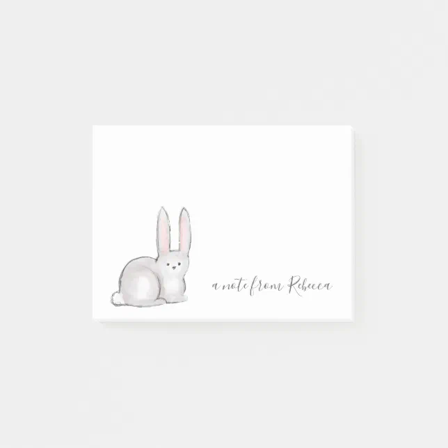 Cue Little Bunny Rabbit Custom Text Post-it Notes | Zazzle