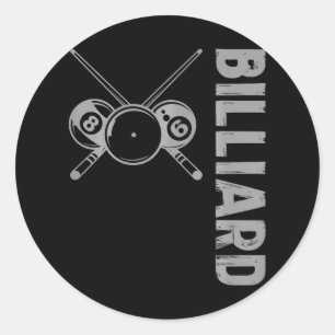 Cue Sports Billiards Classic Round Sticker