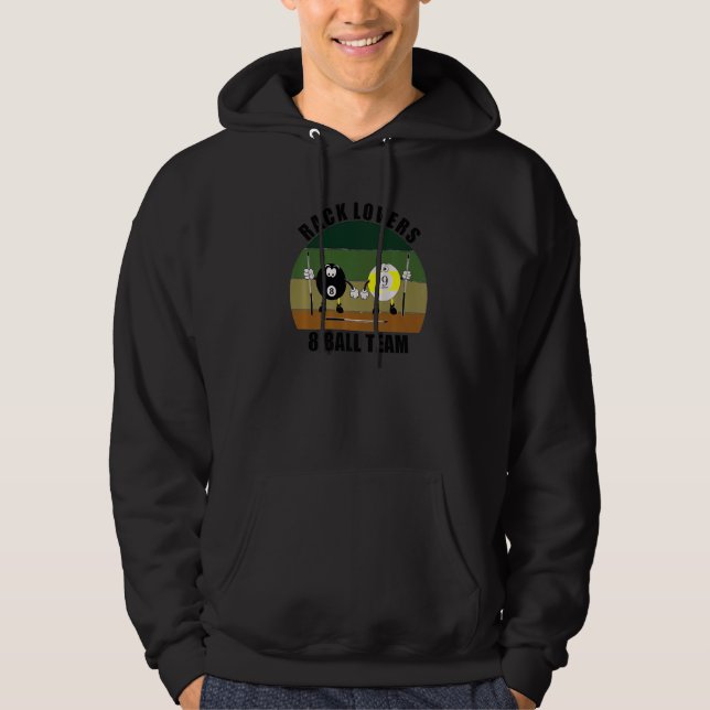 Cue Sports Pool Billiards Team Rack Lovers 8 Ball  Hoodie (Front)