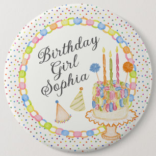 Cue the Confetti Birthday Party Dessert Button