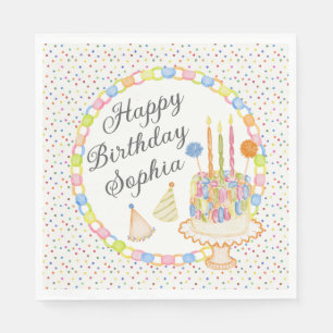 Cue the Confetti Birthday Party Dessert Napkins