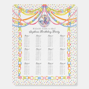 Cue the Confetti Birthday Party Seating Chart Foam Board