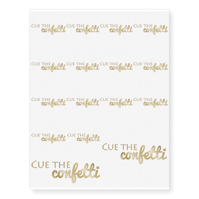 Cue the Confetti Temporary Tattoos (Front)