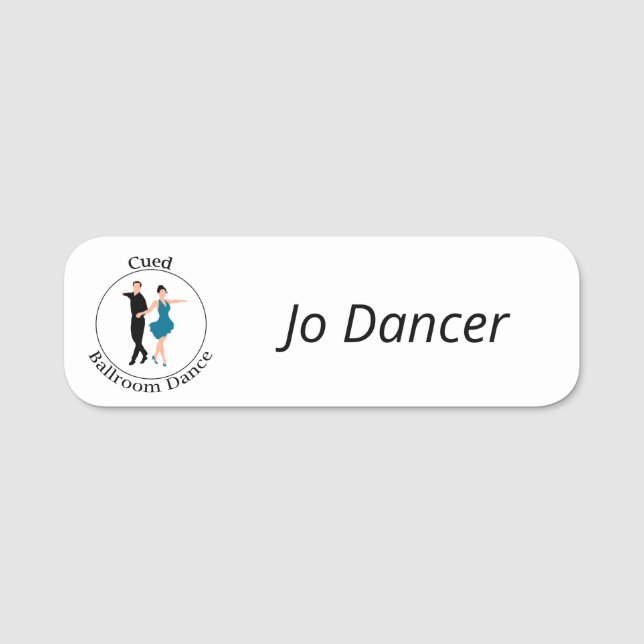 Cued Ballroom Dance Name Badge (Front)