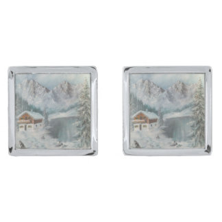 Cuff Links Ann Hayes Painting Bavarian Snow Dream