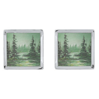 Cuff Links Ann Hayes Painting Green Forest