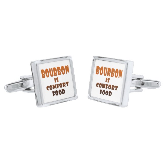 CUFF LINKS - BOURBON is Comfort Food (Angled)