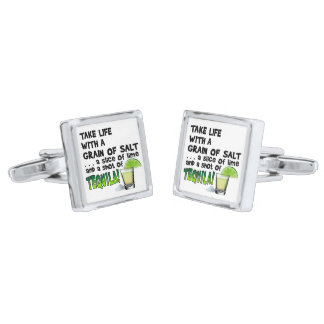 CUFF LINKS - LIFE, LIME, SALT, TEQUILA!