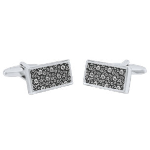Cufflinks Black Flowers