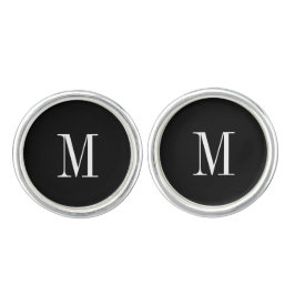 Cufflinks - Black & White Mod Initial