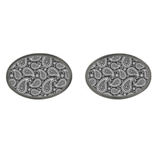 Cufflinks By Ties & Cuffs-Black Paisley