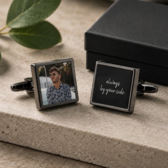 Cufflinks | Custom Memorial Photo Wedding Keepsake (Custom memorial photo cufflinks for weddings, remembrance gifts, and keepsake suit details.)