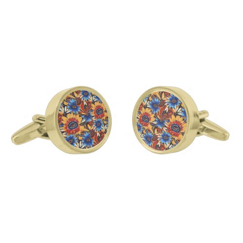 Cufflinks Floral Print