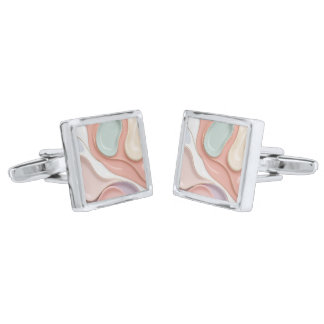 Cufflinks in stylish abstract graphic