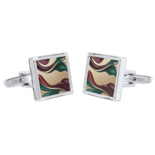 Cufflinks in stylish abstract graphic