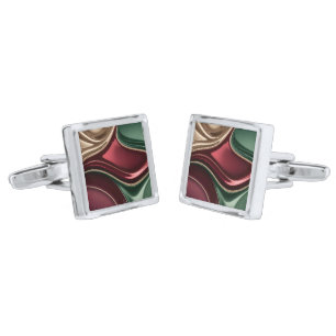 Cufflinks in stylish abstract graphic