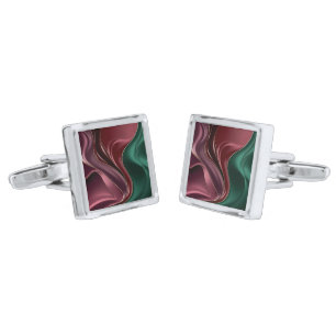 Cufflinks in stylish abstract graphic