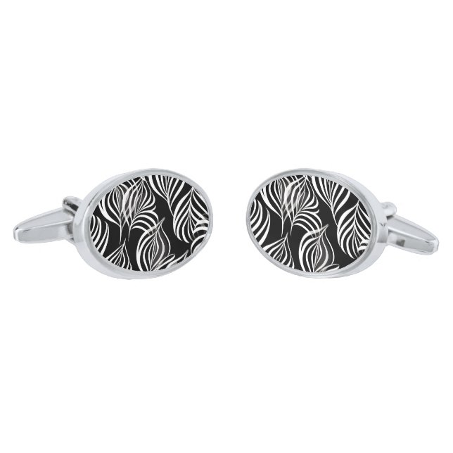 Cufflinks Leaves Print (Angled)