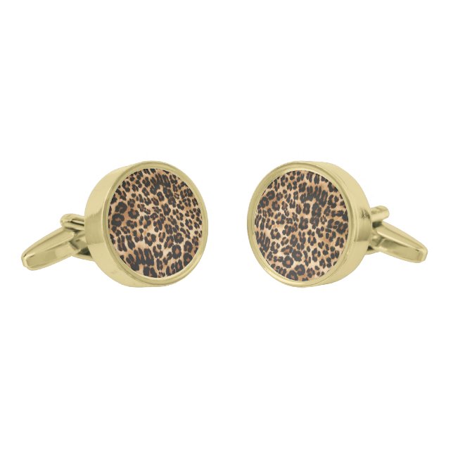 Cufflinks Leopard Print (Angled)