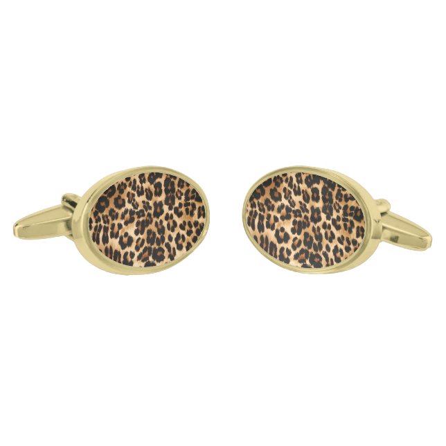 Cufflinks Leopard Print (Angled)