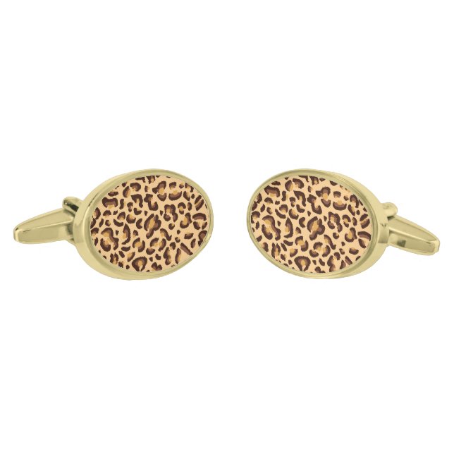 Cufflinks Leopard Print (Angled)