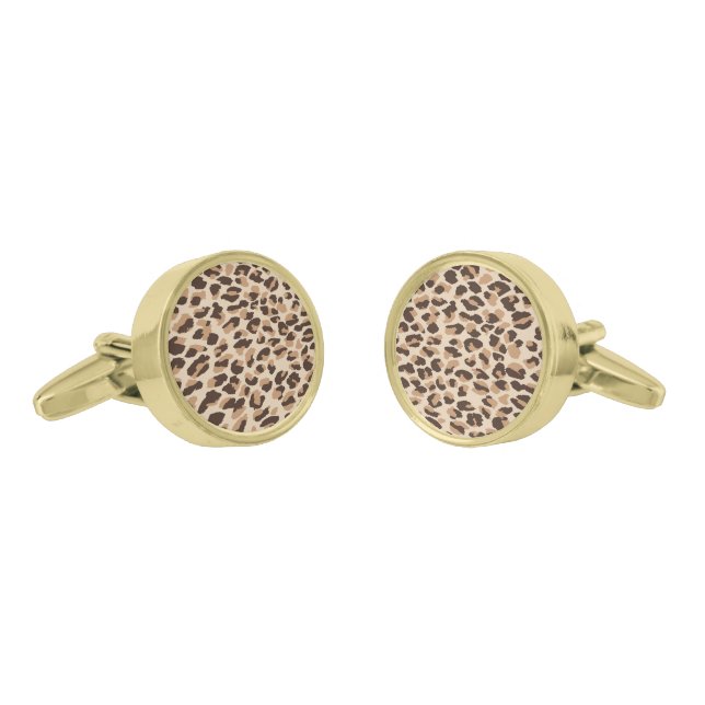 Cufflinks Leopard Print (Angled)