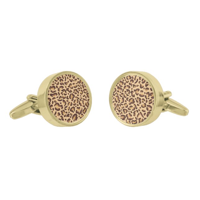 Cufflinks Leopard Print (Angled)