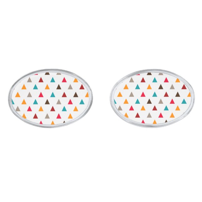 Cufflinks - Multi Coloured Triangles (Front)