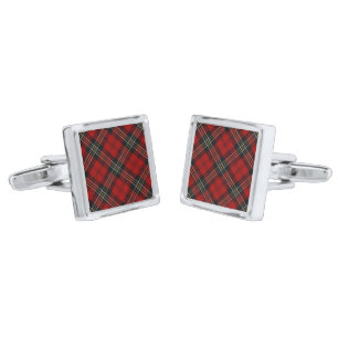 Cufflinks - Red Tartan Macpherson Clan