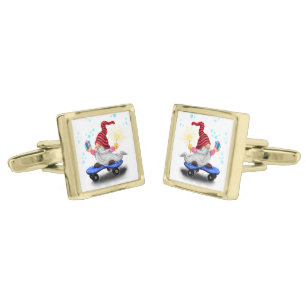 Cufflinks with Christmas Gnome